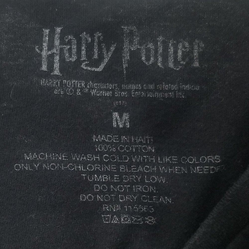 black Harry Potter Hogwarts men's M cotton tshirt - Picture 4 of 5